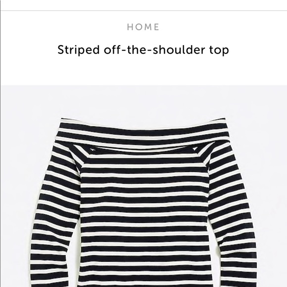 J Crew Red/white striped off the shoulder top NWT! - Picture 3 of 4